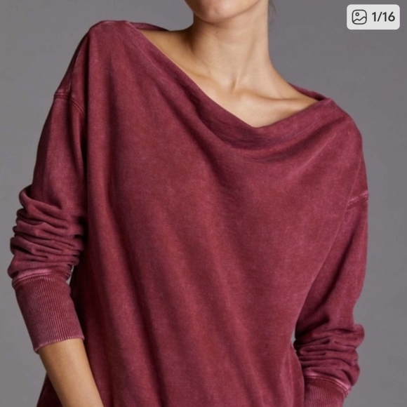 Anthropologie Pilcro Donna Boatneck Slouchy Pullover Sweatshirt Tunic - Picture 2 of 15